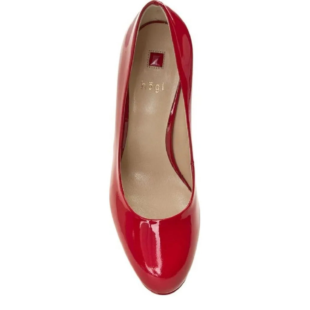 Women&#39;s Högl Studio 80 Closed Pump Leather Court Shoes HO 33 - Red Patent