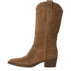 Women's Tamaris 1-25701-41 Western Leather Mid Calf Boots - Brown