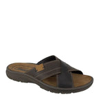Men's IMAC M120B Light-Flexible Anatomic Cross-Over Leather Mule Sandals - Brown
