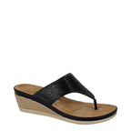 Women's Cipriata L238 Sandra Toe Post Diamante Wedge Sandals - Black