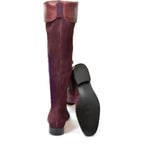 Women's EYE Over The Knee Leather Suede Thigh Boots J 26 - Purple