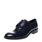 Men's John White Pembroke Derby Leather Shoes - Black