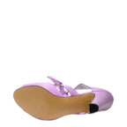 Women's EYE Strappy High Heel Tie-Up Leather Sandals L 34 - Lilac