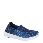 Women's Dek L9539 Slip On Interlaced Elasticated Bar Shoes - Blue / Grey