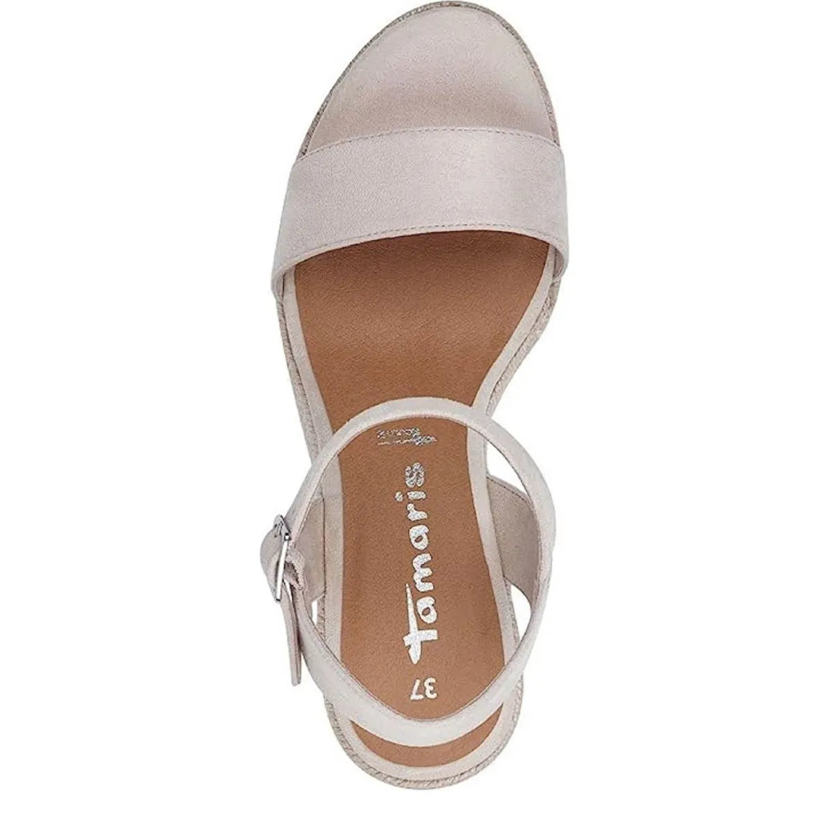 Women&#39;s Tamaris 1-28300-42 Vegan Espadrille Wedge Sandals - Nude