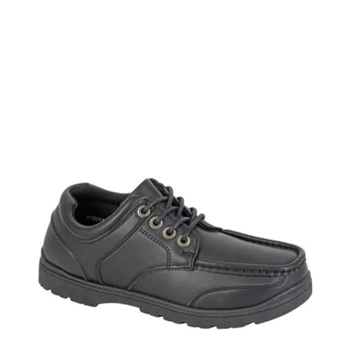Boy's ROUTE 21 B1881A Comfortable Lace-up School Shoes Black
