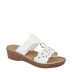 Women's Jo & Joe Gibraltar Lightweight Wedge Mule Sandals - White