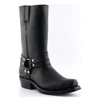 Men's Grinders Renegade Hi Western Leather Boots with Rubber Sole - Black