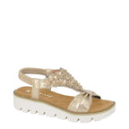 Women's Cipriata Salvia Floral Elasticated Sling Back Sandals - Gold
