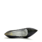 Women's EYE Pointed Toe Cut-Out Leather High Heel Court Shoes F 70 - Black