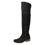 Women's EYE Over The Knee Leather Suede Thigh Boots J 26 - Black