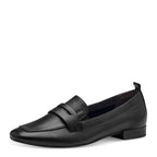Women's Tamaris 8-54201-42 Wide Comfort Fit Leather Loafer Shoes - Black