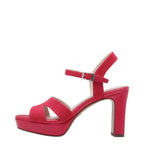 Women's Tamaris 1-28309-42 Strappy Leather Heeled Sandals - Pink