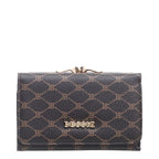 Women's Bessie Small Logo Print Clasp Wallets BP1359 - Coffee