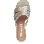 Women's Tamaris 1-27226-42 Vegan Block Heel Mules K 14 - Light Gold