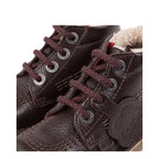 Boy's Kickers Kick Hi Fur Lthr Infant Dark Brown Boots - Brown