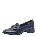 Women's Tamaris 1-24316-43 Trotteur Patent Loafer Shoes K 15 - Navy