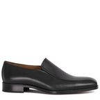 Men's Eye Plain Tramline Leather Loafer Shoes 4973 M 49 - Black