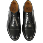 Men's LOAKE 200B Capped Oxford Lace-Up Polished Leather Shoes - Black