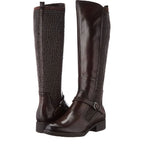 Women's Tamaris 1-25511-25 Flat Leather Knee High Boots - Mocca Brown