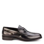 Men's John White Downey Penny Loafer Leather Shoes - Black