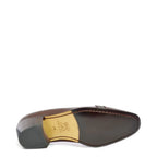 Men's VITELO Plain Leather Cuban Heel Shoes PC 9 - Brown