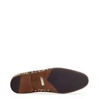 Men's Eye Leopard Print Leather Slipper Shoes M 44 - Brown Leopard