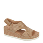 Women's Shoes By Emma Havana Lightweight Laser Cut Diamante Wedge Heel Sandals - Beige