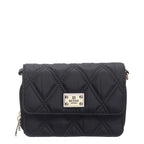 Women's BESSIE Small Quilted Flap Over Cross Body Bags BJ6001 - Black