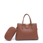 Women's Bessie London Logo Print 2 Piece Tote Bags BH5000 - Brown