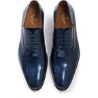 Men's Vitelo Patent Leather Derby Lace-Up Shoes 6353 PC 15- Navy Blue
