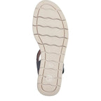 Women's Tamaris 1-28203-42 Wedge Heeled Leather Sandals K 13 - Navy Comb