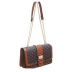 Women's BESSIE BH5081 Logo Print Shoulder & Cross Body Bags - Coffee