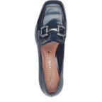 Women's Tamaris 1-24316-43 Trotteur Patent Loafer Shoes K 15 - Navy