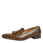 Men's VITELO Slipper Leather Shoes PC 10 - Brown Snake
