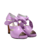 Women's EYE Strappy High Heel Tie-Up Leather Sandals L 34 - Lilac