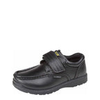 Boy's U.S.BRASS Ted C657A Velcro School Shoes - Black, Child Sizes