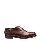 Men's Loake Strand Premium Semi-Brogue Calf Leather Lace-Up Shoes - Burgundy