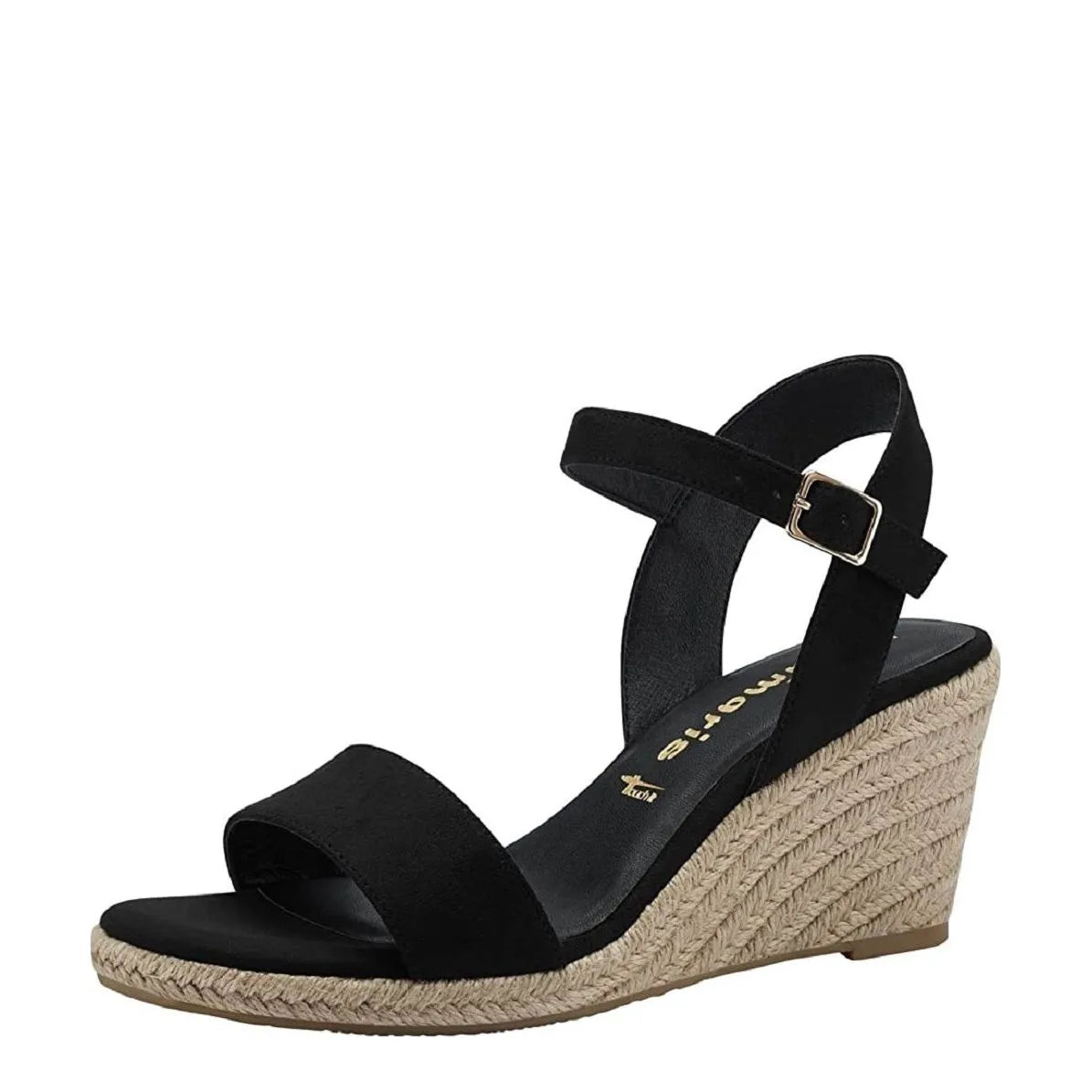 Women&#39;s Tamaris 1-28300-42 Vegan Espadrille Wedge Sandals - Black