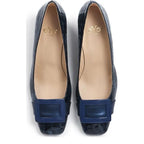 Women's Eye Croc Print Leather Court Shoes G 133 - Navy