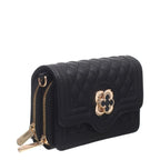 Women's BESSIE Small Quilted Flap Over Cross Body Bags BJ5663 - Black