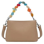 Women's Long & Son Small Top Handle Decorative Cross Body Bag XY6671 - Khaki