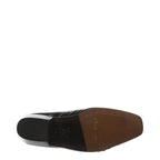 Men's MONTECATINI Cuban Heel Reptile Leather Slip-On Shoes - Black