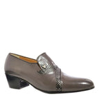 Men's VITELO Plain Leather Cuban Heel Shoes PC 9 - Grey