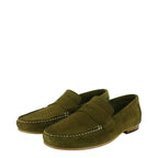Men's John White Headley Leather Suede Moccasin Shoes - Military