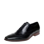 Men's John White Hercules Brogue Oxford Leather Shoes - Black