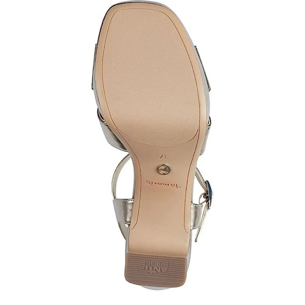 Women&#39;s Tamaris 1-28349-42 Vegan Metallic Strappy Heeled Sandals - Light Gold
