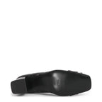 Women's Eye Croc Print Leather Court Shoes G 133 - Black
