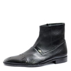 Men's VITELO Soft Leather and Patent Toe Cap Boots M 35 - Black