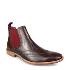 Men's Catesby Bob Brogue Leather Chelsea Boots 1834 - Oxblood